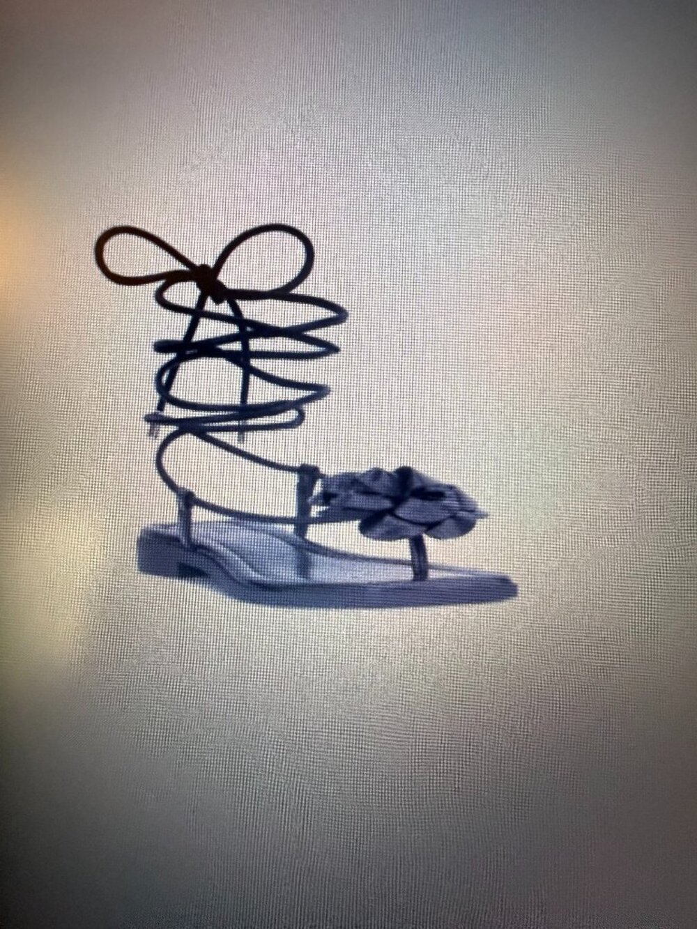 EUC-Blk-Size 9-I.N.C. International Concepts Gilma Flower Lace-Up Flat Sandals